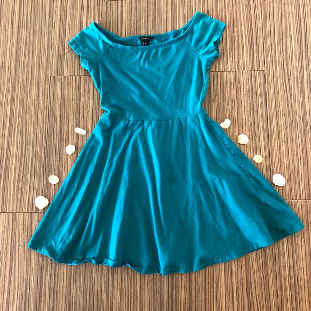 Teal skater dress